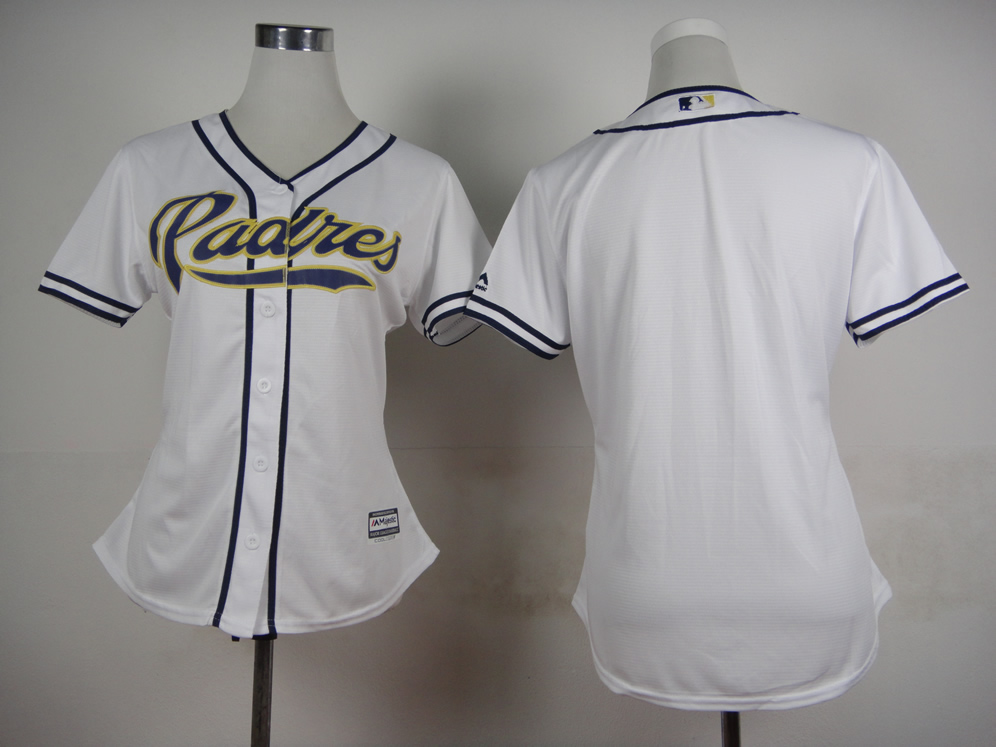 Women San Diego Padres Blank White MLB Jerseys->youth mlb jersey->Youth Jersey